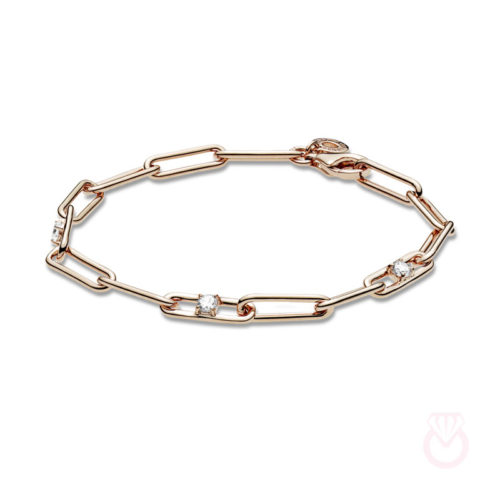 PANDORA Pulsera en Pandora Rosé Eslabones y Gema mujer plateado  589177C01