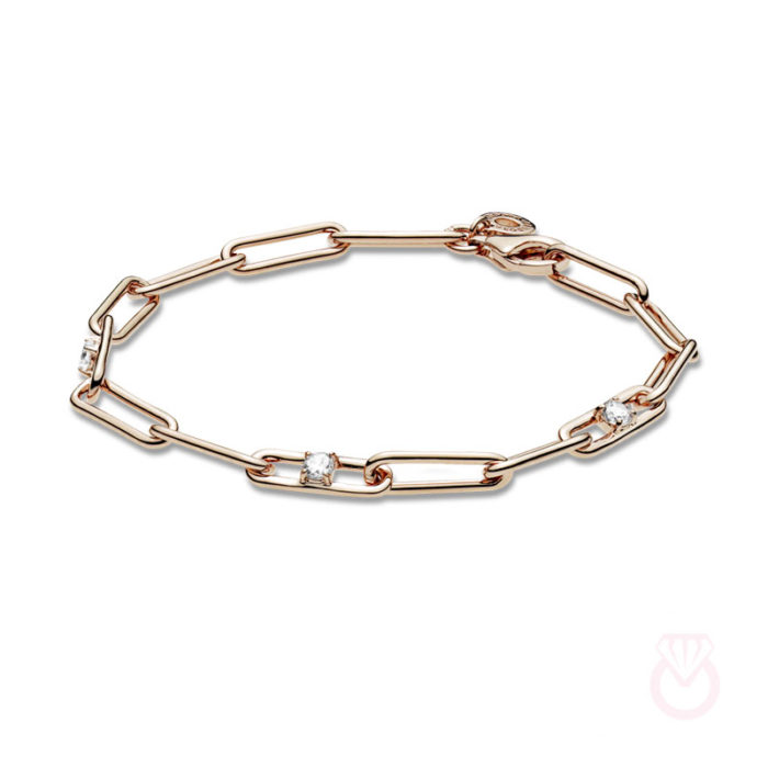 PANDORA Pulsera en Pandora Rosé Eslabones y Gema mujer plateado  589177C01