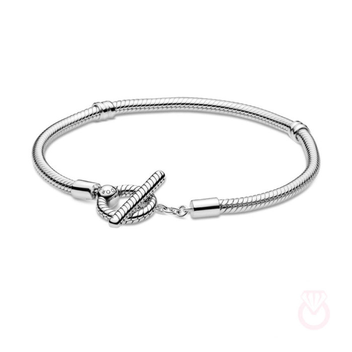 PANDORA Pulsera Moments en plata de ley Cadena de Serpiente con cierre en T mujer plateado  599082C00