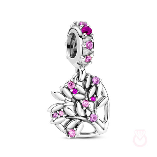 PANDORA Charm colgante en plata de ley Corazón Árbol de la Vida Rosa mujer plateado  799153C01