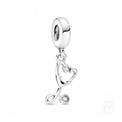 PANDORA Charm colgante en plata de ley Estetoscopio mujer plateado  799072C01