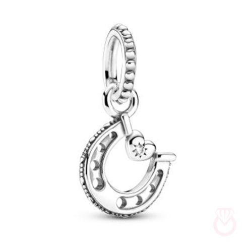 PANDORA Charm colgante en plata de ley Herradura de la Suerte mujer plateado  799157C01