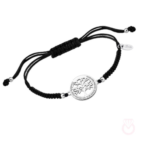 LOTUS Pulsera  LOTUS en plata de ley con cordon negro y motivo IP Arbol Familiar mujer plateado  LP1641-2_3