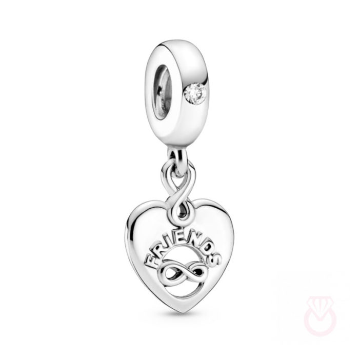 PANDORA Charm Colgante en plata de ley Corazón Amigos para Siempre mujer plateado  799294C01