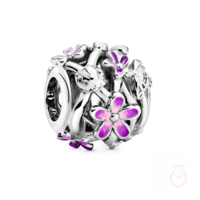 PANDORA Charm en plata de ley Margarita Morada Filigrana Metal: plata de primera ley mujer   798772C02