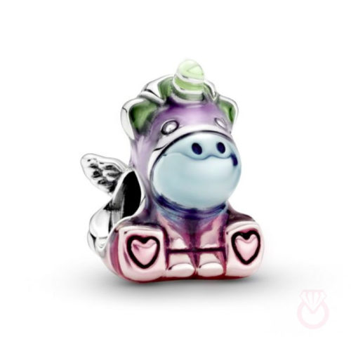 PANDORA Charm en plata de ley Bruno El Unicornio Colores Vistosos Metal: plata de primera ley con esmalte colorido mujer   799353C01