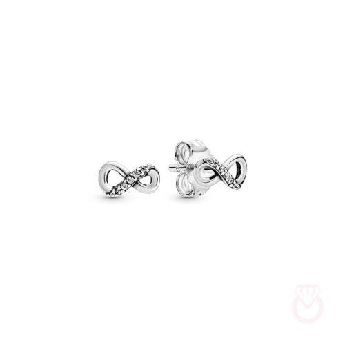 PANDORA Pendientes en plata de ley Infinito mujer plateado  298820C01