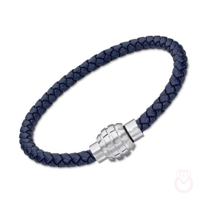 LOTUS Pulsera piel trenzada azul con cierre en acero  hombre azul piel LS2050-2_2