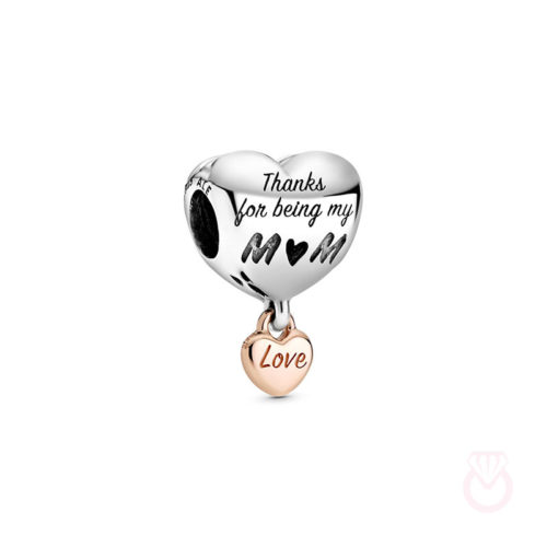 PANDORA Charm en plata de ley y Pandora Corazón Mamá mujer plateado  788830C00