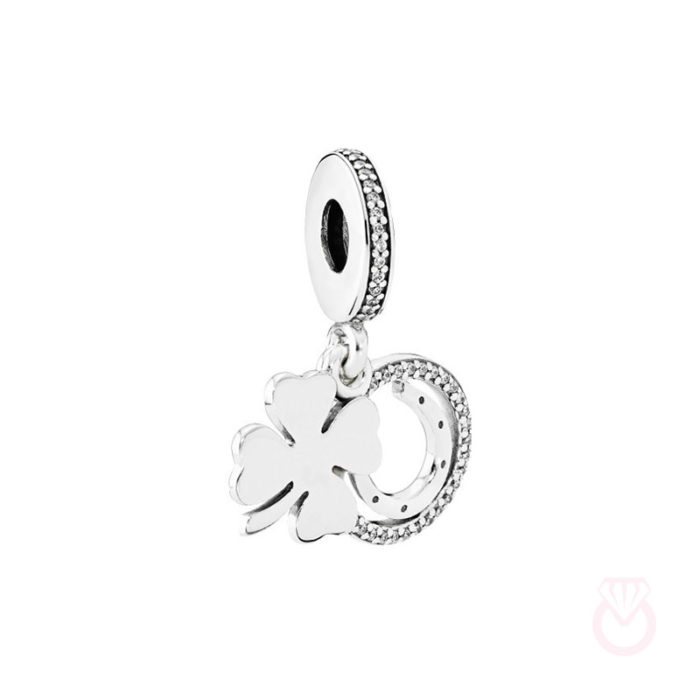 PANDORA Charm colgante en plata de ley Día de la Suerte mujer plateado  792089CZ