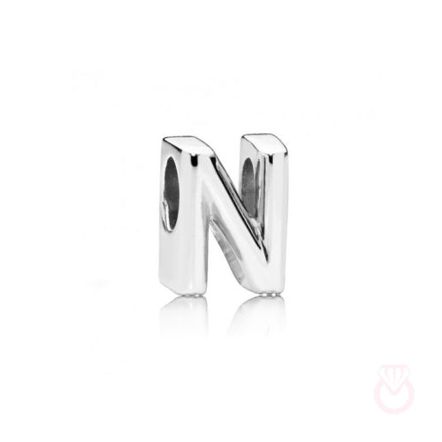 PANDORA Charm en plata de ley Letra N mujer plateado  797468