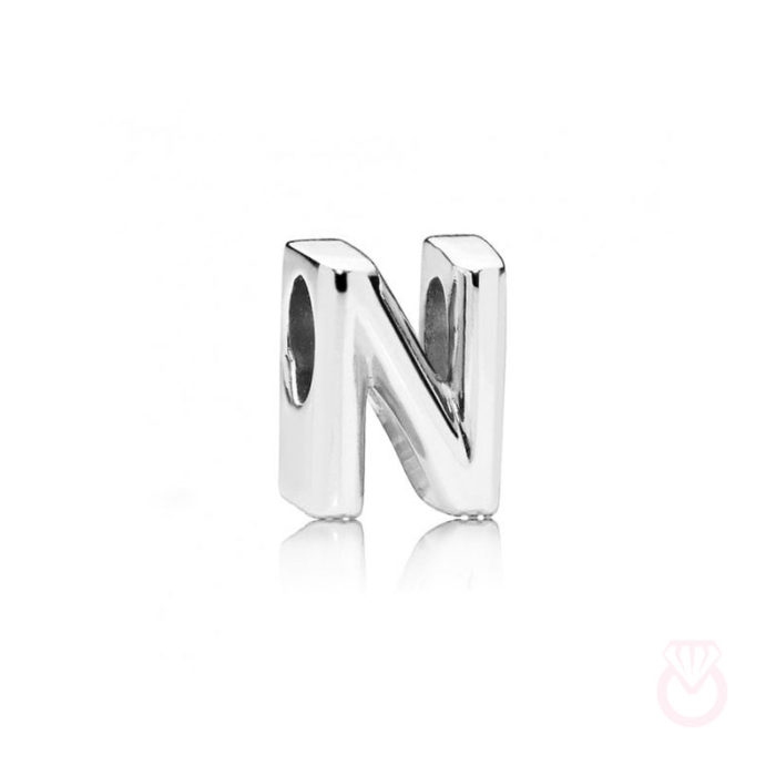 PANDORA Charm en plata de ley Letra N mujer plateado  797468