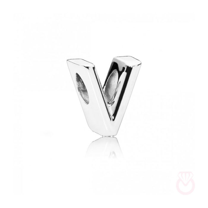 PANDORA Charm en plata de ley Letra V mujer plateado  797476