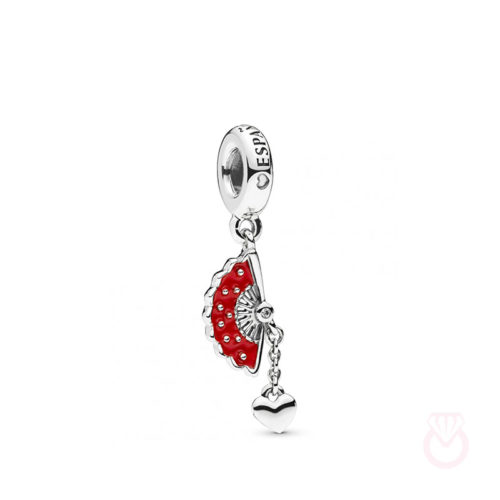 PANDORA Charm colgante en plata de ley Abanico español mujer plateado  797879EN09