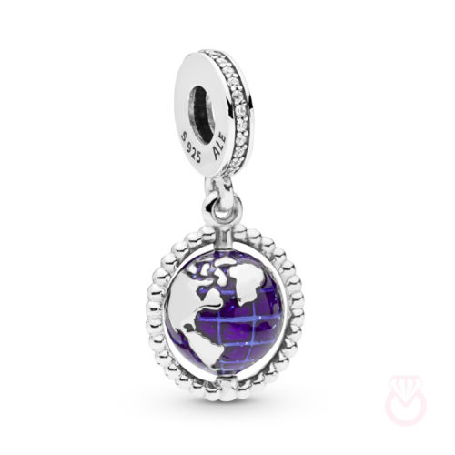 PANDORA Charm colgante en plata de ley Globo Giratorio mujer plateado  798021CZ