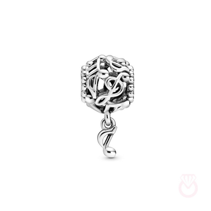 PANDORA Charm en filigrana en plata Notas de Música mujer plateado  798779C00