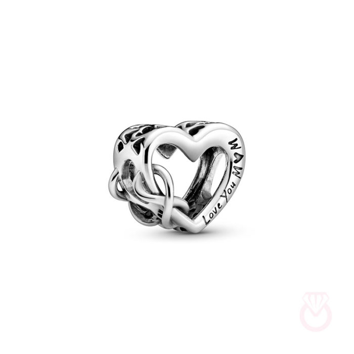 PANDORA Charm en plata de ley Love You Mum Corazón Inifinito mujer plateado  798825C00