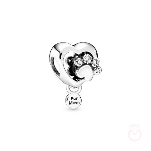 PANDORA Charm en plata Corazón y Huella mujer plateado  798873C01