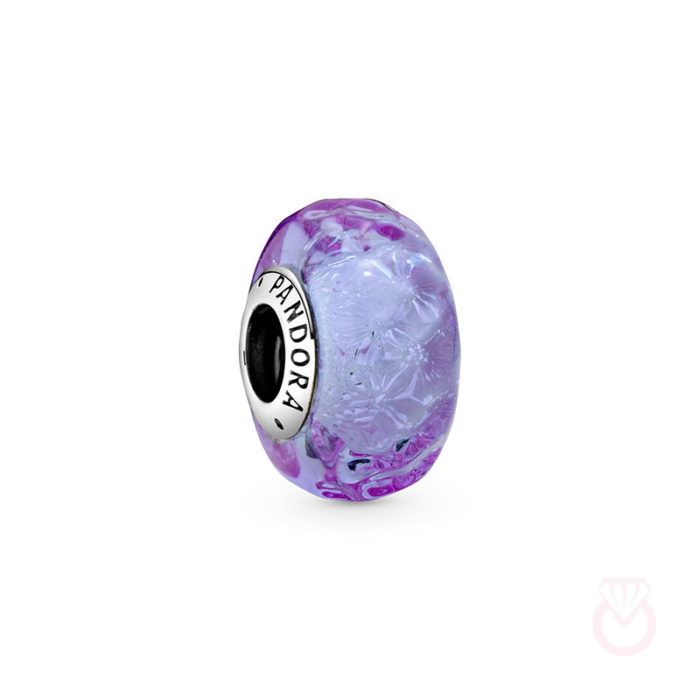 PANDORA Charm cristal de Murano Lavanda mujer plateado  798875C00