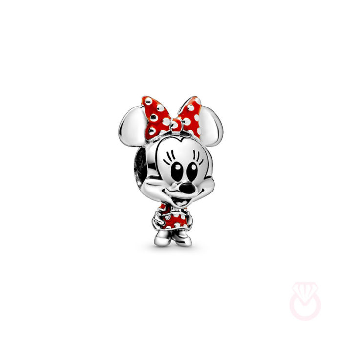 PANDORA Charm Minnie Mouse con Vestido y Lazo de lunares de Disney mujer plateado  798880C02