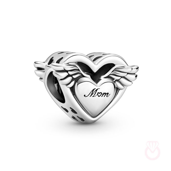 PANDORA Charm en plata de ley Mamá & Alas de Ángel Metal: plata de primera ley mujer dorado  799367C00