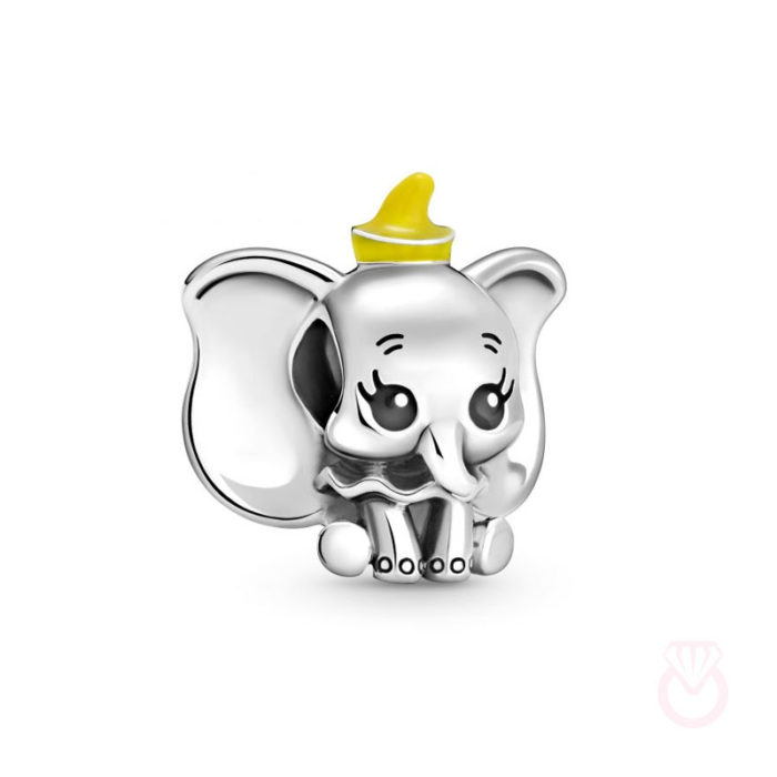 PANDORA Charm en plata de ley Dumbo de Disney Metal: plata de primera ley y esmalte negro y amarillo mujer plateado  799392C01