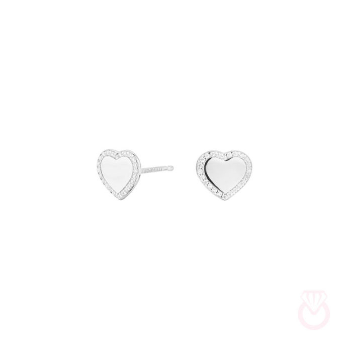 ITEMPORALITY Pendientes Cube Corazón Botón Plata mujer plateado  SEA-101-059-UU