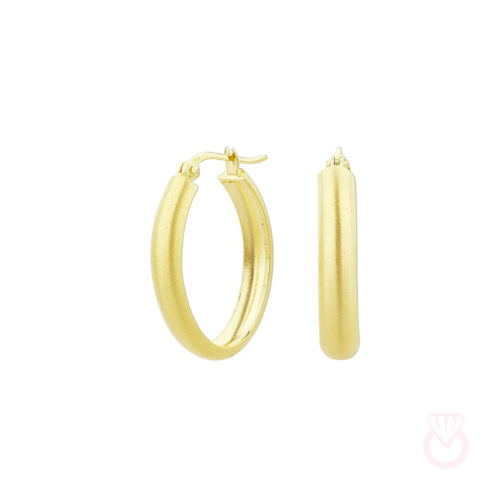 ITEMPORALITY Pendientes Aro Poroso Plata Mediano bañados en Oro Amarillo mujer dorado  SEA-200-039-02