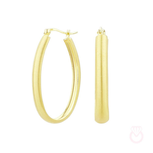 ITEMPORALITY Pendientes Urban Aro Poroso Plata bañada en Oro Amarillo Grande  mujer dorado  SEA-200-039-03