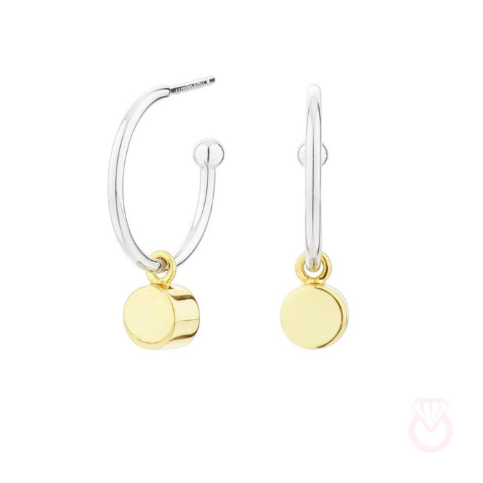 ITEMPORALITY Pendientes Cube Aro Círculo Bañado en Oro mujer dorado  SEA-400-051-UU