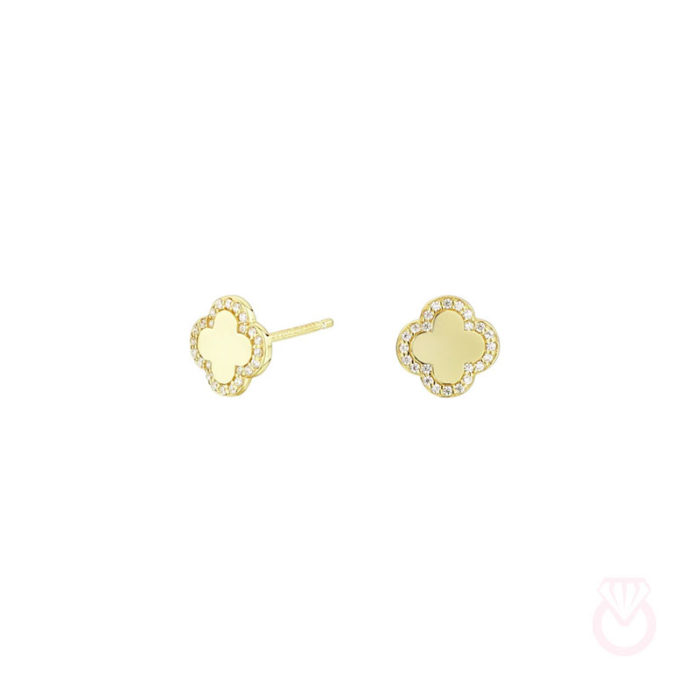 ITEMPORALITY Pendientes Cube Flor Bañado en Oro mujer dorado  SEA-401-061-UU