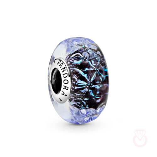 PANDORA Charm Cristal de Murano Azul Oscuro mujer plateado  798938C00