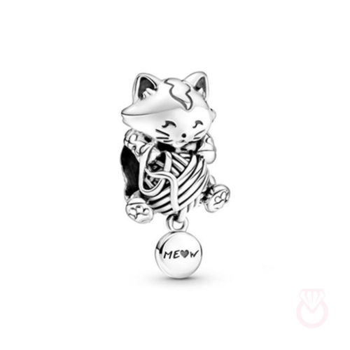 PANDORA Charm Gatito y Ovillo de Lana mujer plateado  799535C00