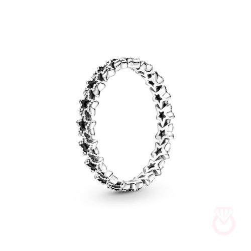 PANDORA Anillo Banda de Estrellas Asimétricas mujer plateado  190029C00