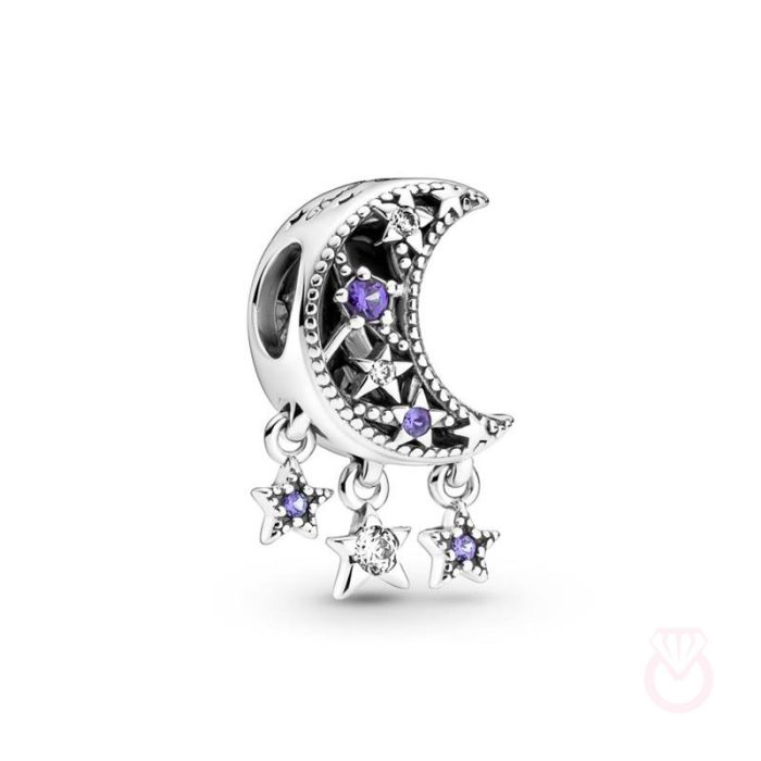 PANDORA Charm Estrellas y Luna Creciente mujer plateado  799643C01