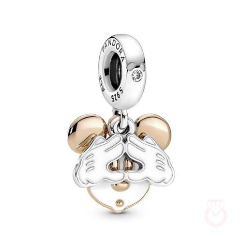 PANDORA Charm Colgante Doble Mickey Mouse de Disney mujer plateado  780112C01