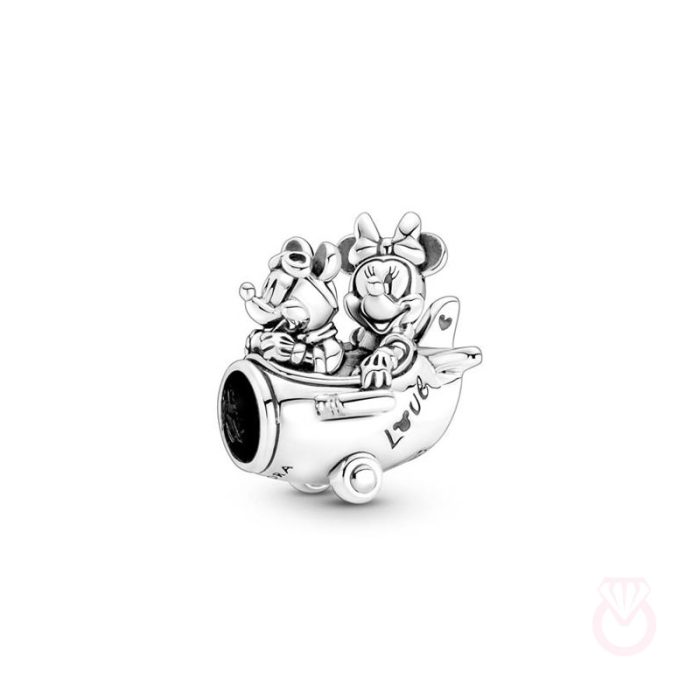 PANDORA Charm Avión Mickey y Minnie Mouse de Disney mujer plateado  790108C00