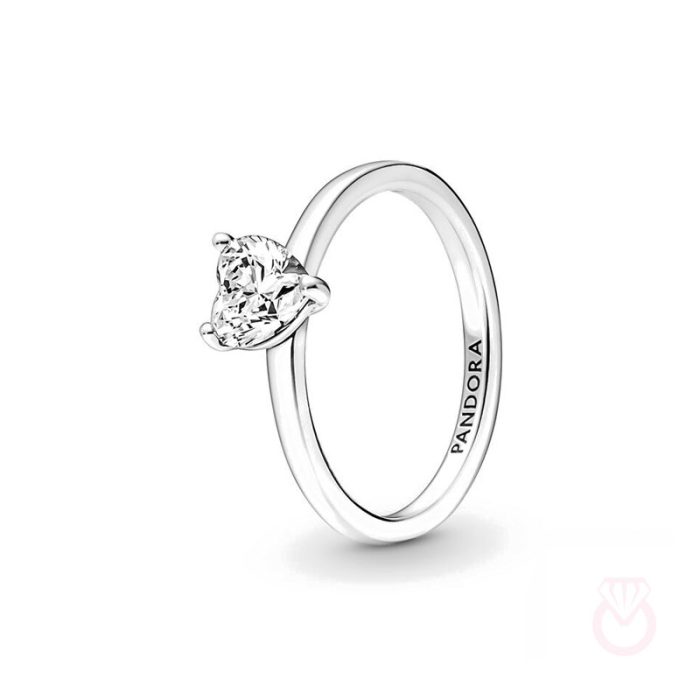 PANDORA Anillo Solitario en plata de ley Corazón Brillante mujer plateado  191165C01