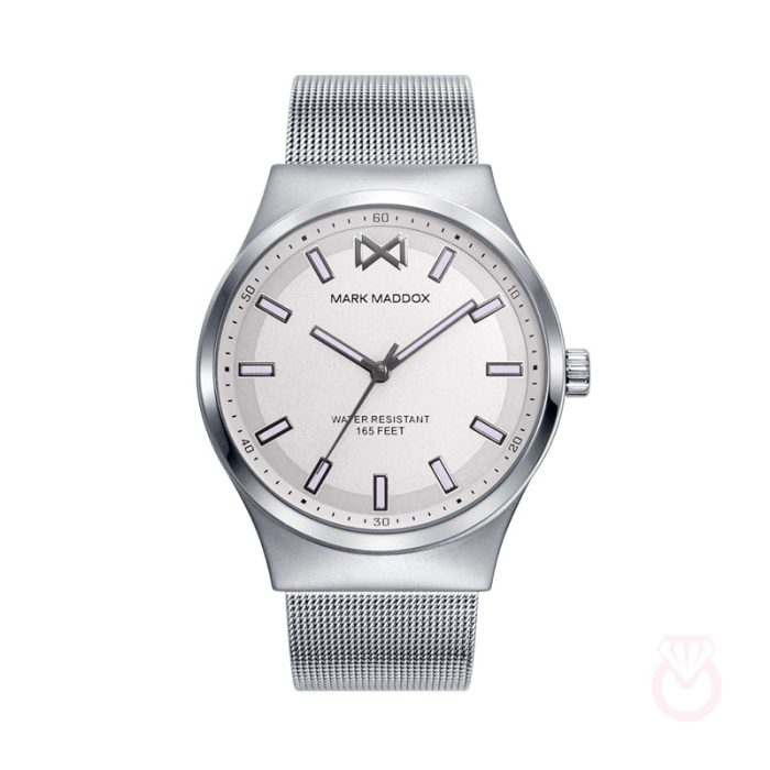 MARKMADDOX Reloj de Hombre Mark Maddox Marais, tres agujas, acero con malla milanesa hombre plateado acero HM0120-17