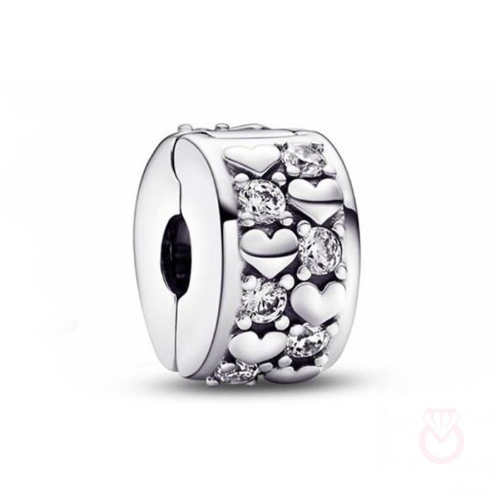 PANDORA Clip en plata de ley Corazones Infinitos Brillantes mujer plateado  792235C01