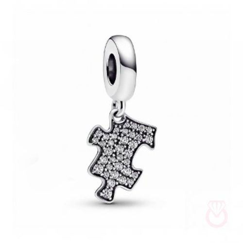 PANDORA Charm Colgante en plata de ley Pieza de Puzzle Brillante mujer dorado  792241C01