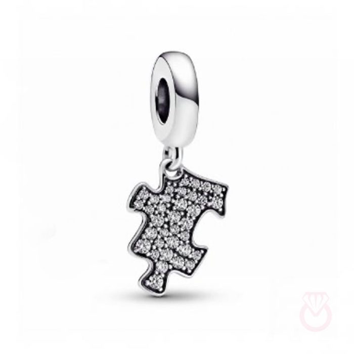 PANDORA Charm Colgante en plata de ley Pieza de Puzzle Brillante mujer dorado  792241C01