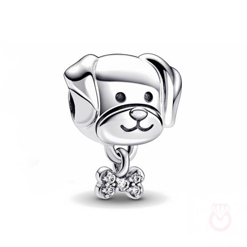 PANDORA Charm en plata de ley Mascota Perro & Hueso mujer plateado  792254C01