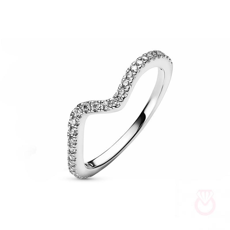 PANDORA Anillo en plata de ley Ola Brillante Moments Relojes y Joyas