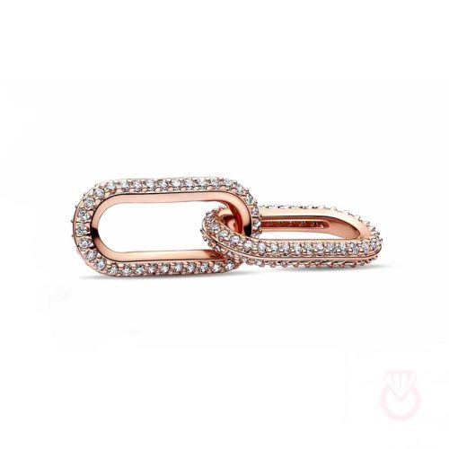 PANDORA Link Doble Pandora con un recubrimiento en oro rosa de 14k en Pavé  mujer rosa  789660C01